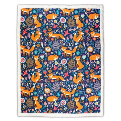Pixie Fox Reversible Sherpa Kids Throw Blanket