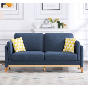 AndMakers 72.4 in. W Square Arm Chenille Modern Straight Sofa with Pillows - 1 of 4