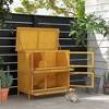 PawHut Wooden Bunny Hutch Rabbit Hutch Small Animals Habitat with Ramp, Removable Tray and Weatherproof Roof, Indoor/Outdoor - 2 of 4