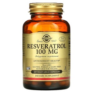 Solgar Resveratrol, 100 mg, 60 Vegetable Capsules - 1 of 2