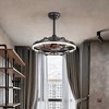 Airsurfer 20" Semi-Flush Mount Caged Ceiling Fan with LED Light, Remote, 5 ABS Blades, Memory Function, Matte Black - 2 of 4