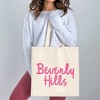 City Creek Prints Beverly Hills Cursive Canvas Tote Bag - 15x16 - Natural - 2 of 2