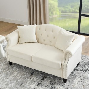 VYNXARIA sofa for Living Room,2 Seater Sofa Tufted Couch with Rolled Arms and Nailhead for Living Room,Bedroom - 1 of 4