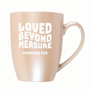 Elanze Designs Loved Beyond Measure Ephesians 3:19 10 ounce New Bone China Coffee Tea Cup Mug, Precious Pearl - 1 of 4