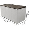 OBOKATA 110Gallon lockable waterproof and UV resistant outdoor storage box, used for storing outdoor garden tools and swimming pool accessories, White - 2 of 4