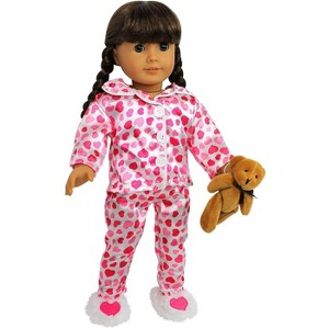 Dress Along Dolly Heart Pjs Outfit for American Girl Doll - 1 of 2