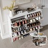 Garvee Shoe Storage Cabinet with 2/3/4 Flip Drawers,Farmhouse Fluted Shoe Organizer,Freestanding Hidden Slim Narrow Shoe Rack for Entryway,Foyer - 4 of 4