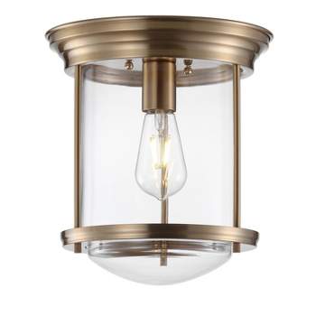 10.25" Metal/Glass Savannah Flush Mount (Includes Energy Efficient Light Bulb) - JONATHAN Y