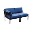 Patio Festival 4pc Steel Outdoor Patio Sectional Sofa with Cushions Furniture Set Blue: Modern Design, All-Weather Comfort, Powder-Coated Frame - 3 of 4