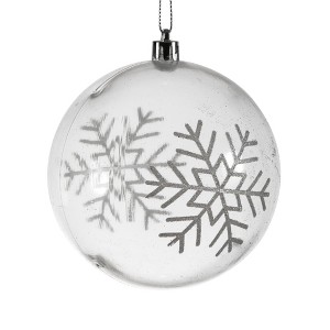 Vickerman Ball White Glitter Swirl Ornament - 1 of 4