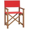 vidaXL Director's Chairs 2 Pcs, Foldable Director's Chair with Fabric Seat Cover, Folding Camping Chair for Outdoor Lawn, Solid Wood Teak Red - 3 of 4