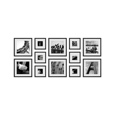 Haus and Hues Kensington Gallery Wall Frame Set with Real Glass and Mat