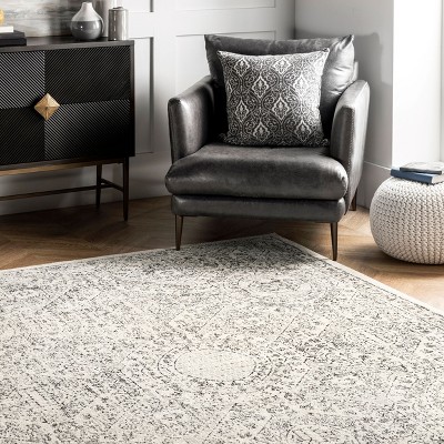 Gray Rectangular Vintage Reversible Area Rug