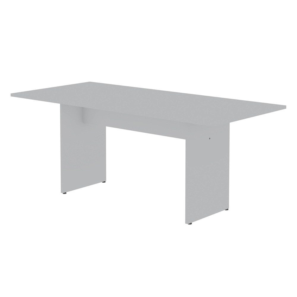 Photos - Garden & Outdoor Decoration 67.91" Nomad Modern Rectangular Dining Table White - Manhattan Comfort: Double Pedestal Base, Seats 6