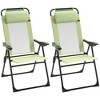 NicBex Folding Patio Lounge Chairs Set of 2, Outdoor Chair with Adjustable Sling Back & Removable Headrest, for Garden, Backyard, Lawn - 2 of 4