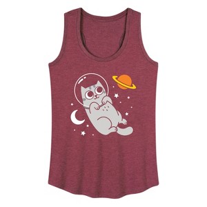 Women's - Instant Message - Astronaut Cat Graphic Racerback Tank - 1 of 4