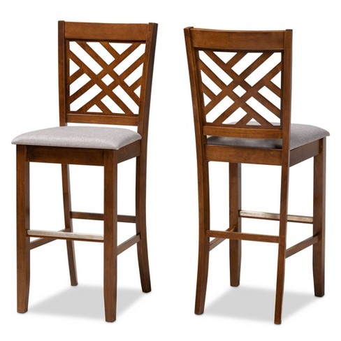 Set Of 2 Jason Barstool Gray walnut Baxton Studio Target