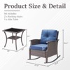 Buenhomino Patio Furniture Set 3 Pieces, Wicker Rocking Bistro Set with Thick Cushions, Outdoor Rocker Chairs and Coffee Table for Porch, Backyard - 3 of 4