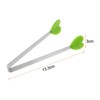 Unique Bargains Stainless Steel Silicone Tips Heart Shape Food Tongs - 2 of 4