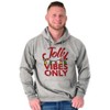 Christmas Lights Jolly Vibes Only Hoodie Sweatshirt Women Men Brisco Brands - 4 of 4