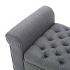 Sapphtopaz Modern Storage Ottoman Bedside Bench with Armrests and Button-Tufted Stitching Upholstered Foot Stool for Bedroom, Entryway - 2 of 4