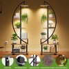 Metal Plant Stand with Grow Lights Tall Plant Stand with Wheels Indoor Half Moon Shape Plant Stands with Drawers Plant Shelf Rack - 4 of 4