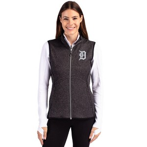 Detroit Tigers Cutter & Buck Mainsail Sweater Knit Womens Full Zip Vest - 1 of 1