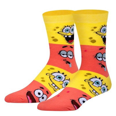 Cool Socks, Spongebob & Patrick Smiley, Funny Novelty Socks, Large