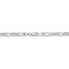 Black Bow Jewelry 4.75mm, Sterling Silver, Pave Flat Figaro Chain Necklace - 4 of 4
