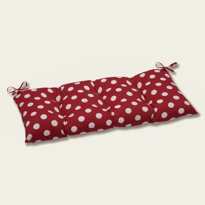 Polka Dot Outdoor Tufted Bench/Loveseat/Swing Cushion - Pillow Perfect