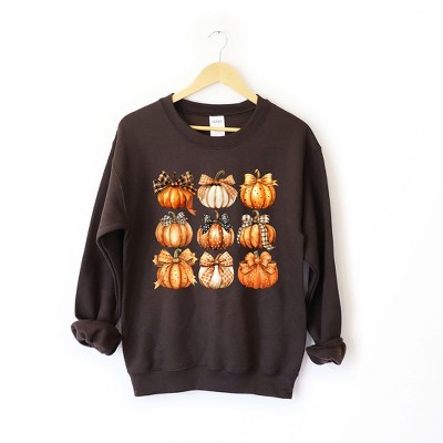 Simply Sage Market Women's Graphic Sweatshirt Coquette Fall Pumpkin Chart