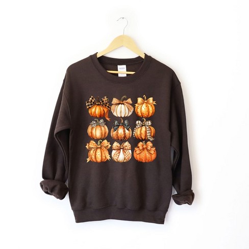 Simply Sage Market Women's Graphic Sweatshirt Coquette Fall Pumpkin Chart - image 1 of 4