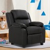 Deluxe Padded Kids Sofa Armchair Recliner Headrest Children w/ Storage Arm Black - 2 of 4