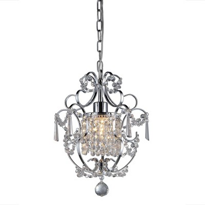 11" x 11" x 15" Orchid Single-Light Crystal Chandelier Silver - Warehouse of Tiffany