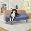 Corgi 26" Wide Small Dog Bed with Removable Cover,Velvet Cushion With Solid Wood legs and Bent Wood Back-The Pop Home - 3 of 4
