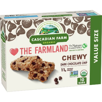Photo 1 of Cascadian Farms Organic Dark Chocolate Chip Chewy Granola Bars - 10ct Best By: 11/21/2022