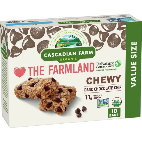 Cascadian Farms Organic Dark Chocolate Chip Chewy Granola Bars - 10ct - image 1 of 4