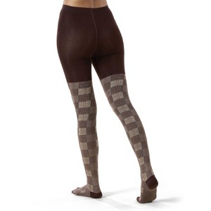Memoi Women's Retro Plaid Cotton Blend Sweater Tights - 1 of 2