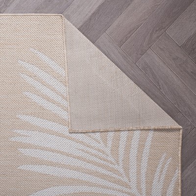Natural Palm Leaves Flat Woven Synthetic Indoor/Outdoor Rug 2' x 3'