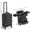 Yaheetech Professional Rolling Makeup Train Case with Drawers, Black - image 3 of 4