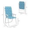 Maggift Patio Accent Chairs Set of 2, Outdoor Chair with Breathable Sling Fabric for Lawn, Garden and Porch, Blue, 22.5"*22.5"*37" - 2 of 4