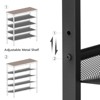 Aoibox 5-Tier Shoe Organizer with Adjustable Mesh Shelves, Holds 16-20 Pairs, Spacious Floor Mount, Metal Frame, Rustic Brown Finish - 4 of 4