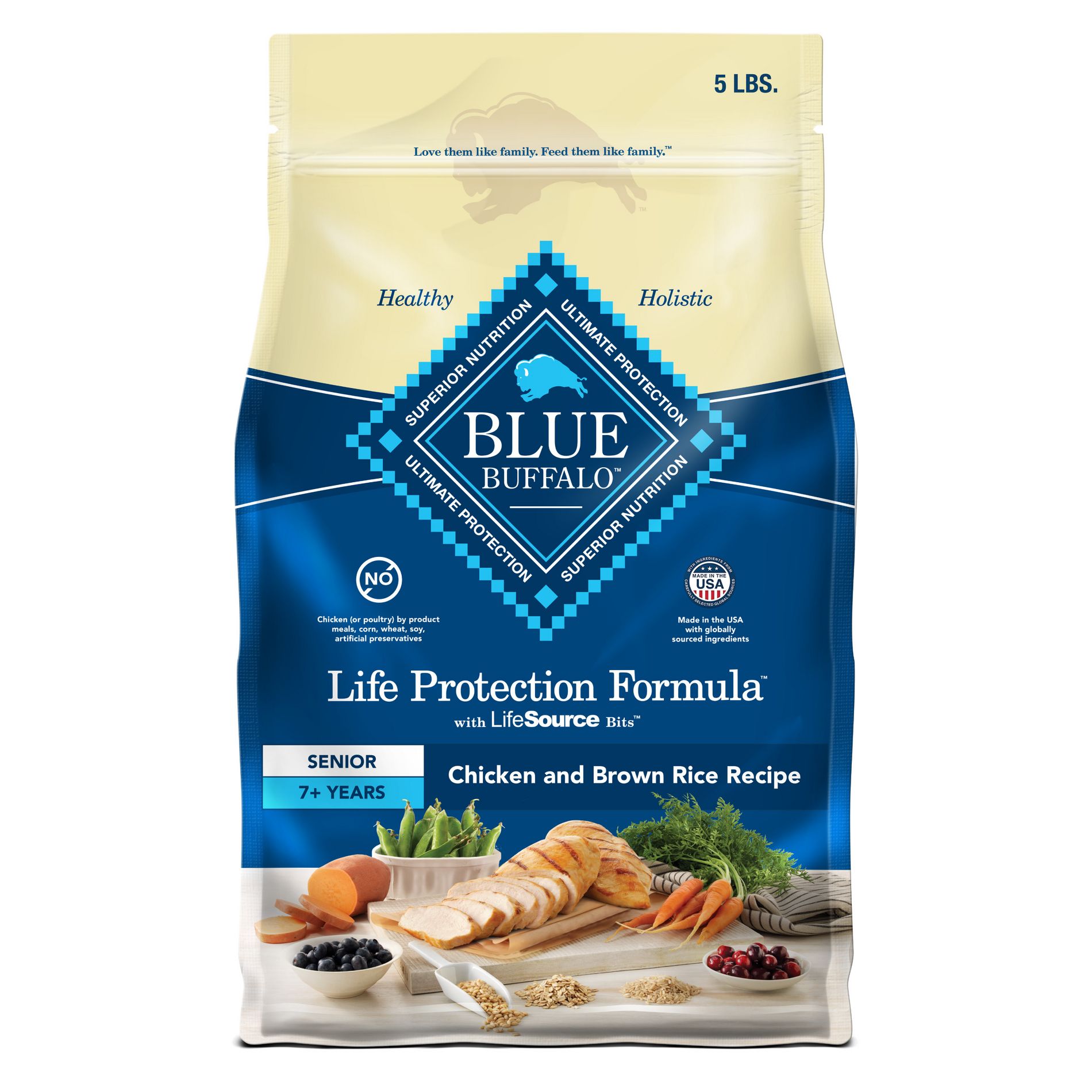 Blue Buffalo Life Protection Formula Natural Senior Dry Dog Food with Chicken and Brown Rice