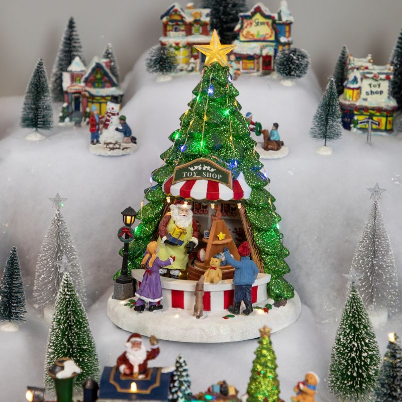 Northlight 13" LED Lighted Animated and Musical Santa's Toy Shop Christmas Village Display, 2 of 7