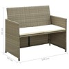 vidaXL Outdoor 2-Seater Patio Sofa with Cushions, Beige Poly Rattan, Weather-Resistant, Comfortable and Durable, Ideal for Garden/Patio/Deck - 4 of 4