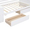 NicBex Full Size Wooden Daybed, Modern Sofa Bed Frame with Trundle, Bedside Shelves, USB and LED for Bedroom, Living Room - 3 of 4