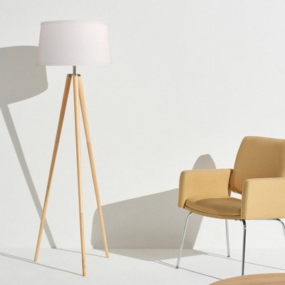 Emma LED Tripod Natural Wood Floor Lamp for Kids' Nursery