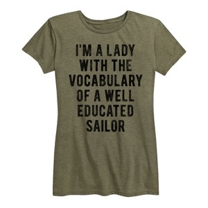Women's - Instant Message - Vocabulary of a Well Educated Sailor Short Sleeve Graphic T-Shirt - 1 of 4