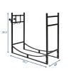 Syemin Firewood Racks and Carriers Solid Firewood Holder Heavy Duty Wood Storage Log Organizer for Indoor Outdoor, Black, 33"*13"*30" - 4 of 4