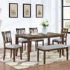 NicBex 6-Piece Dining Table Set with 4 Upholstered Dining Chairs & Bench,Modern 58.5 Inch Rectangle Kitchen Table Set with Wood Legs for livingroom - 4 of 4